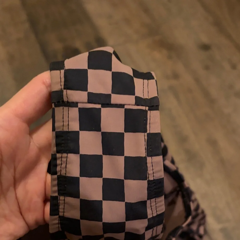 Checkerboard Long Sleeve One-Piece Swimsuit